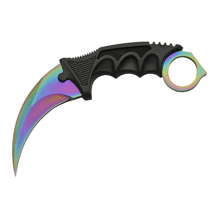 Karambit Neck Curly Rainbow Hunting Knife