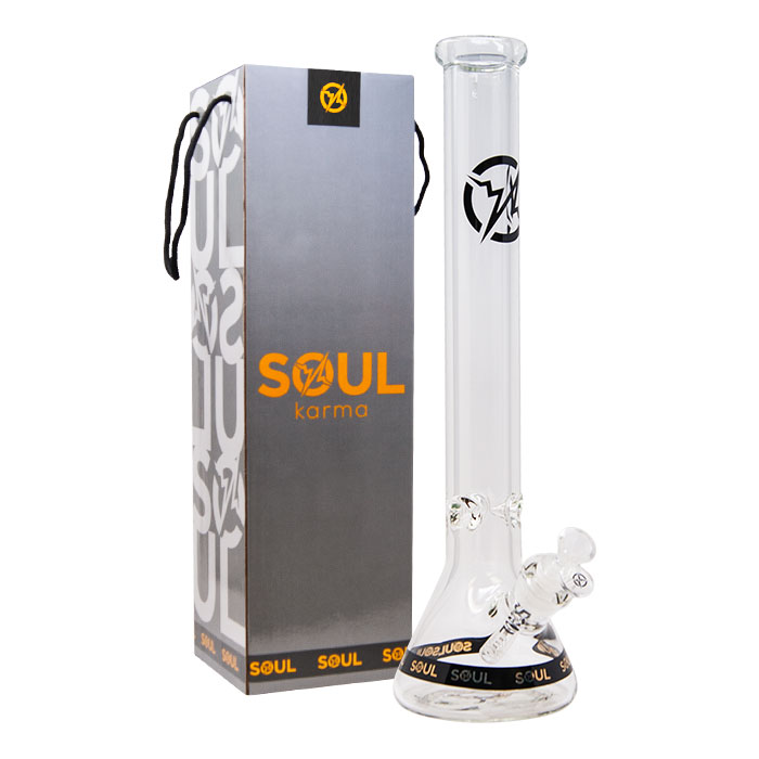 Black Karma Series 9mm Thick Beaker 18 Inches Bong By Soul Glass