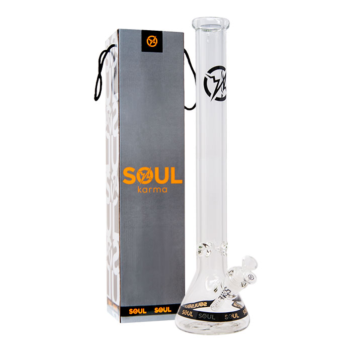 Soul Glass 9mm Thick Clear Glass Beaker Bong 24 Inches