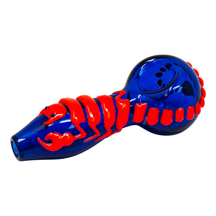 Blue Scorpion Glow In The Dark Pipe 4 Inches