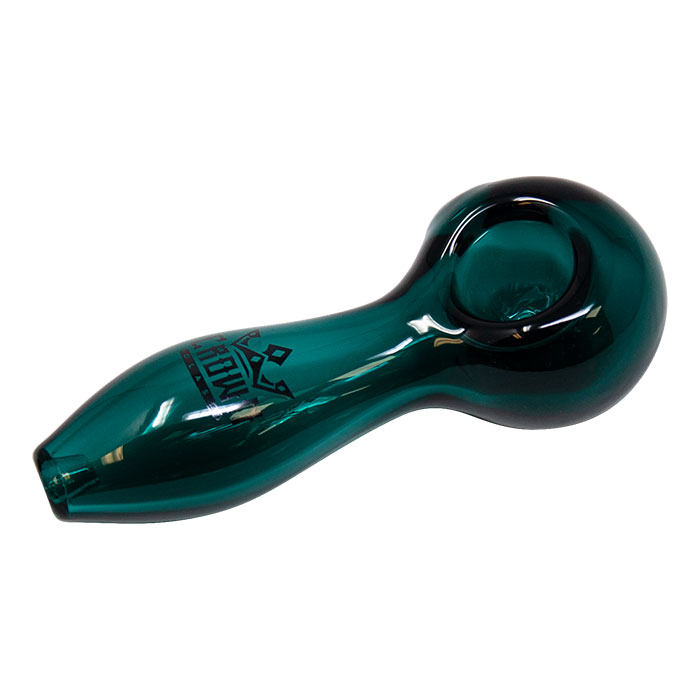 Teal Green Crown Glass Classic Pipe 4 Inches