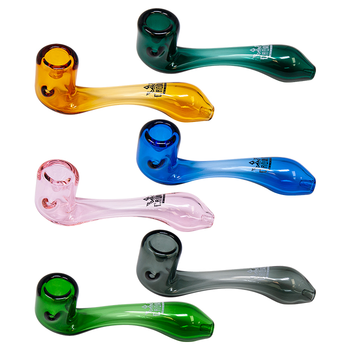 Green Crown Glass Sherlock Pipe 6 Inches