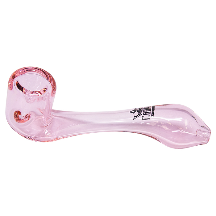 Pink Crown Glass Sherlock Pipe 6 Inches