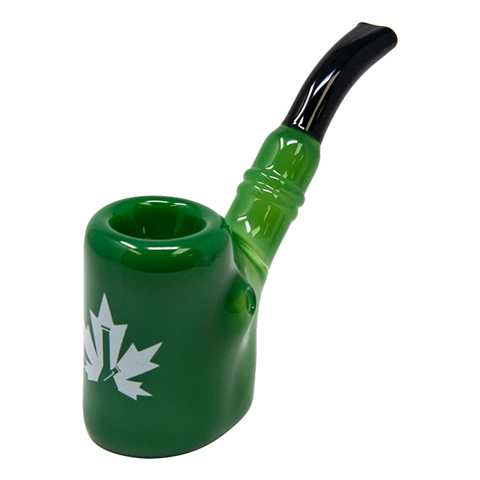 Jade Green Maple Glass Hefner Hand Pipe 5 Inches