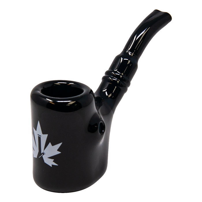 Maple Glass Black Hefner Hand Pipe 5 Inches