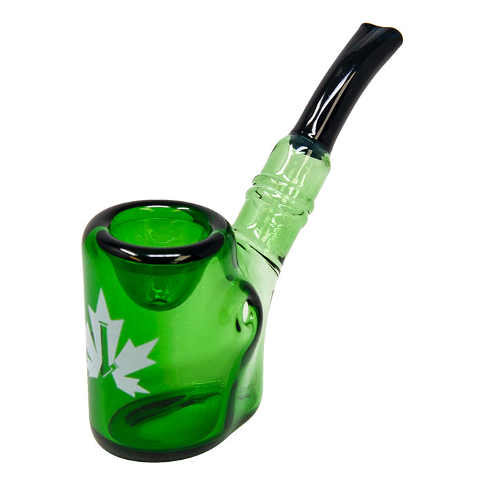 Maple Glass Green Hefner Hand Pipe 5 Inches