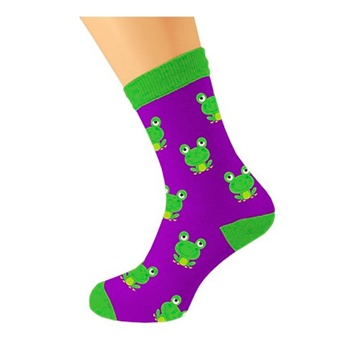 Unisex Purple Frogs Nutty Socks