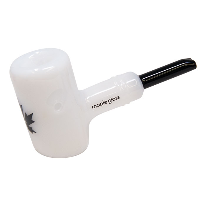 Maple Glass White Oxford Hammer Pipe 5.5 Inches