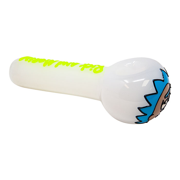 Fluorescent Green Rick And Morty Hand Pipe 5 Inches