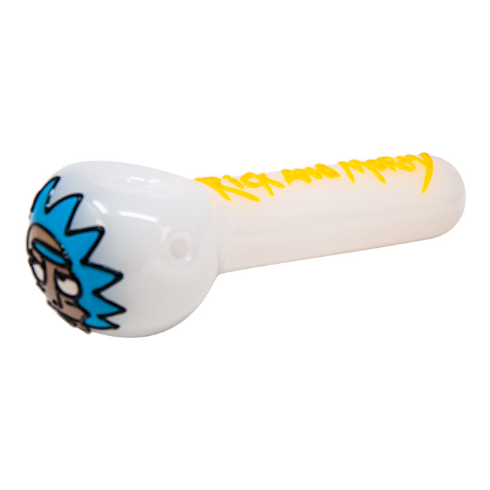 Bold Yellow Rick And Morty Hand Pipe 5 Inches