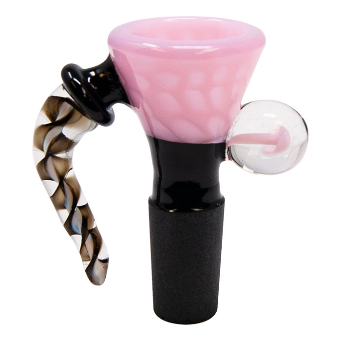 Swirly Horn Pink Glass Bowl 14mm
