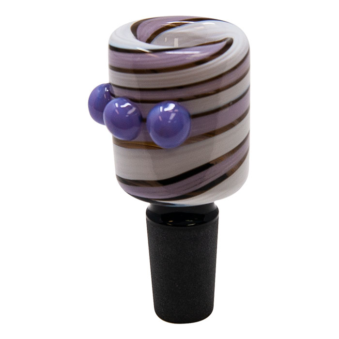 Round Reverse Art Purple Glass Bowl 14mm