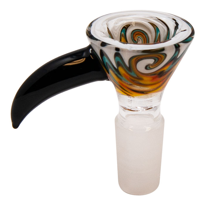Horn Reverse Art White Glass Bowl 14mm