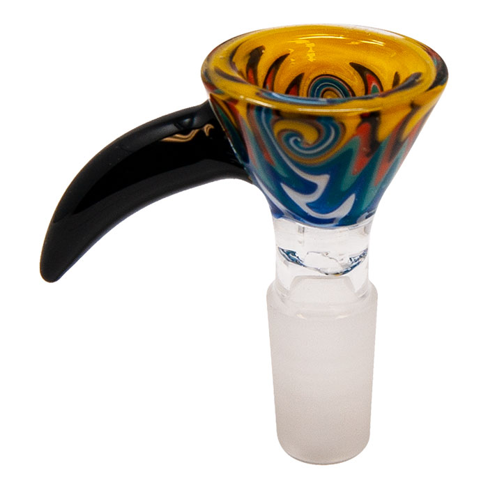 Horn Reverse Art Yellow Glass Bowl 14mm