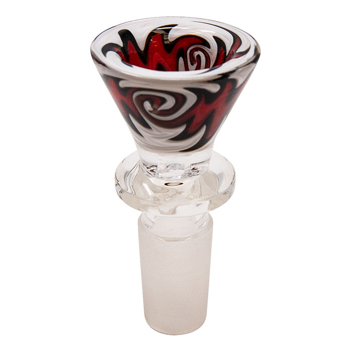 Conical Reverse Art Red Glass Bowl 14mm