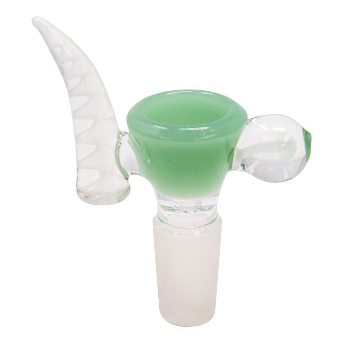 Milky Green Swirly Horn Glass Bowl 14mm