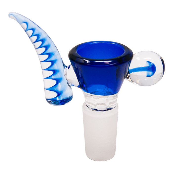 Blue Swirly Horn Glass Bowl 14mm
