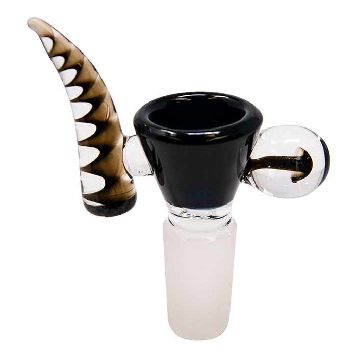 Black Swirly Horn Glass Bowl 14mm