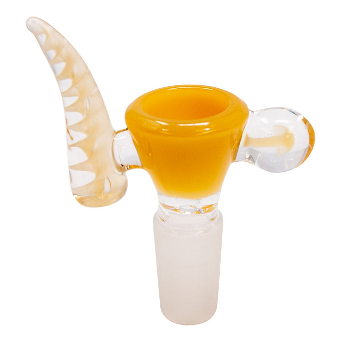 Yellow Swirly Horn Glass Bowl 14mm