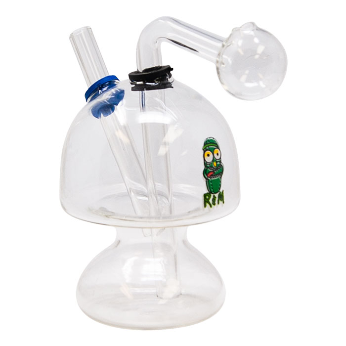 Rick N Morty Fab egg shaped Oil Glass Bong 6 Inches