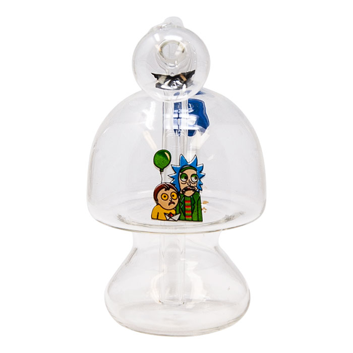 Rick N Morty Fab egg shaped Oil Glass Bong 6 Inches
