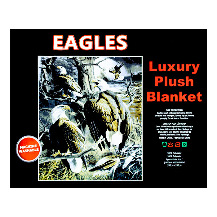 Eagle & Moto Queen Plush Blanket