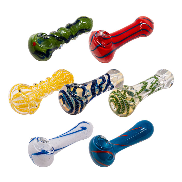 Assorted Design Insideout Glass Pipe 3.5 Inches