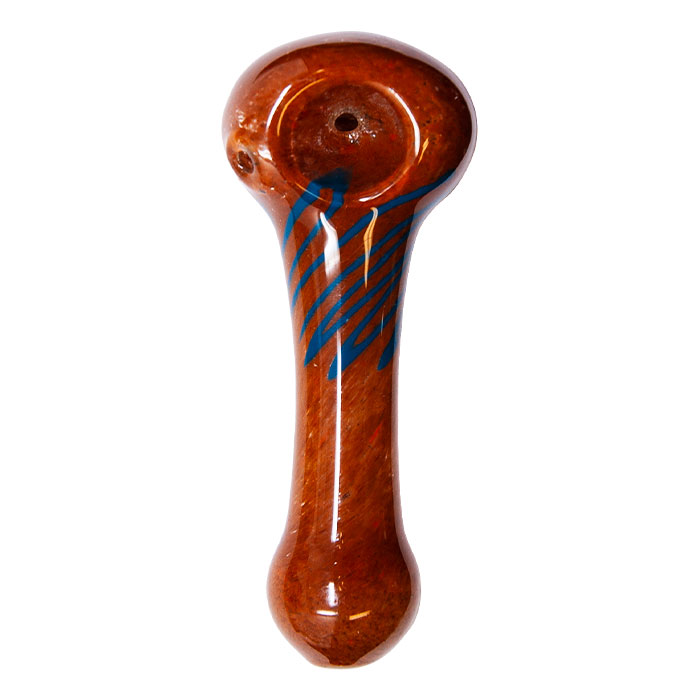 Brown Color Insideout Frit Glass Pipe 4.5 Inches