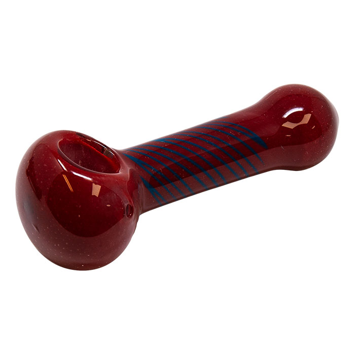 Red Color Insideout Frit Glass Pipe 4.5 Inches