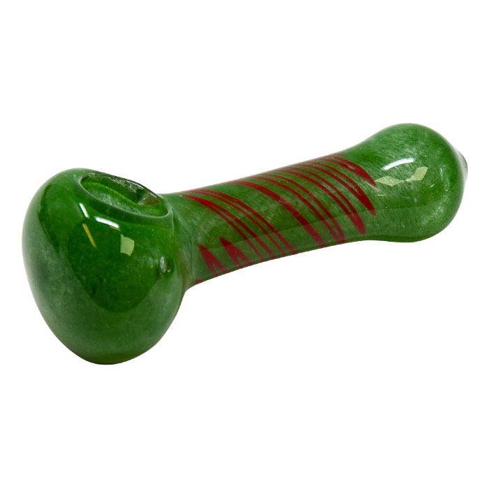 Green Color Insideout Frit Glass Pipe 4.5 Inches