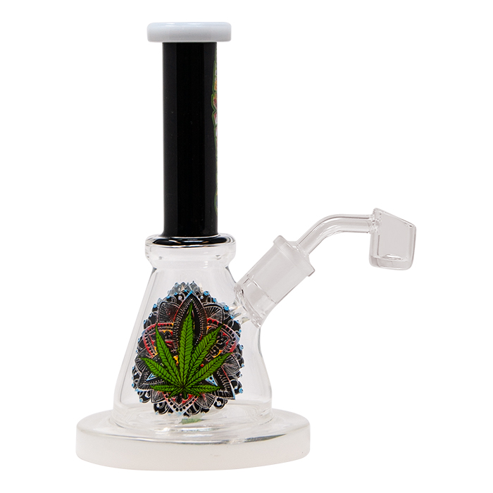 Weed Leaf Tropical Series 8 Inches Ganjavibes Dab Rig and Bong