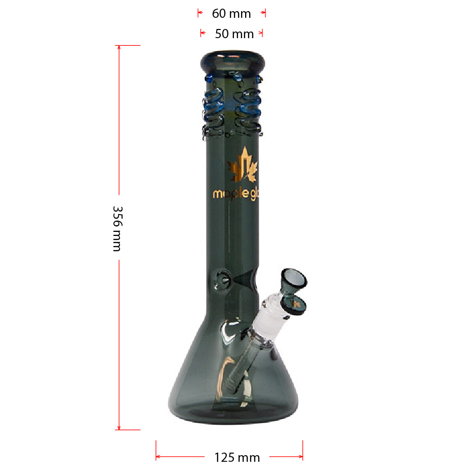 Maple Glass Grey Color Beaker Bong 14 Inches