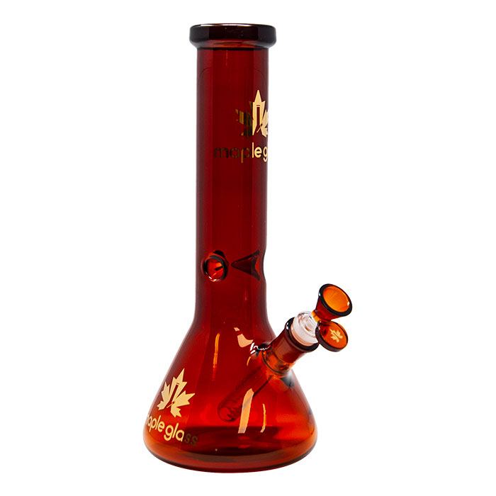 Maple Glass Amber Color Beaker Bong 12 Inches