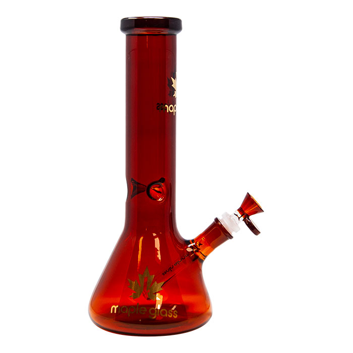 Maple Glass Amber Color Beaker Bong 12 Inches