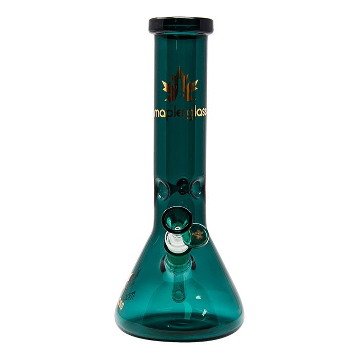 Maple Glass Teal Green Color Beaker Bong 12 Inches