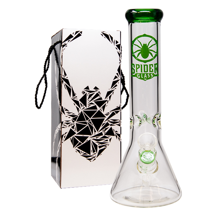 Green Spider Glass Bong 12 Inches