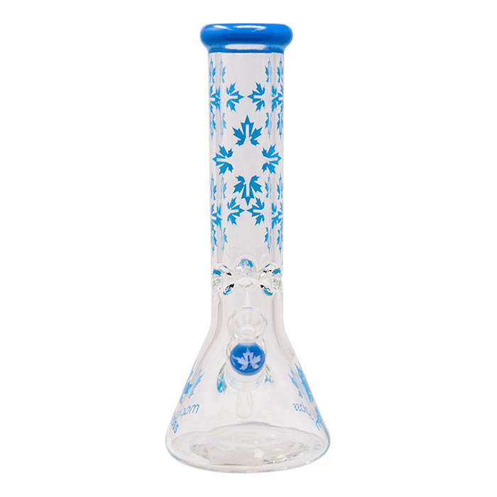 Sky Blue Maple Glass Bong 12 Inches