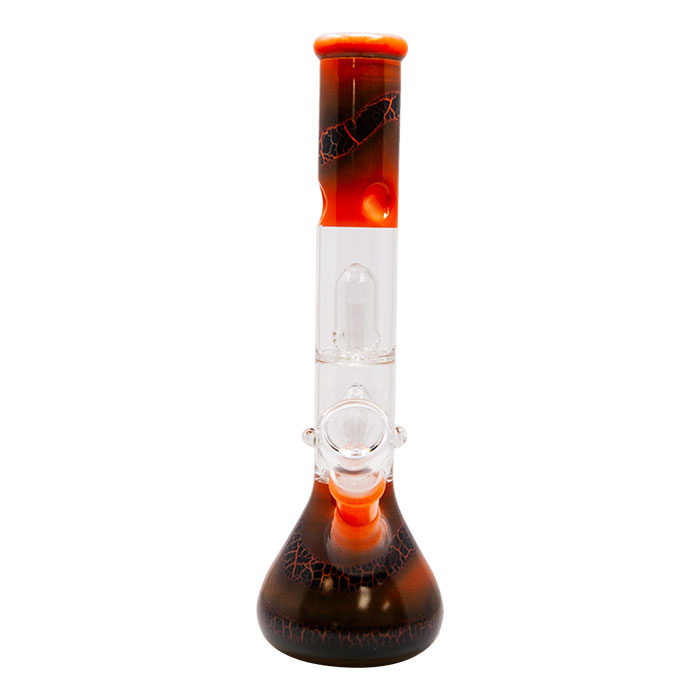 Orange Double Percolated 12 Inches Water Pipe