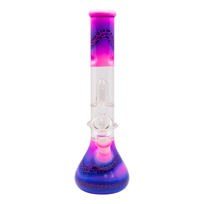 Pink Double Percolated 12 Inches Water Pipe