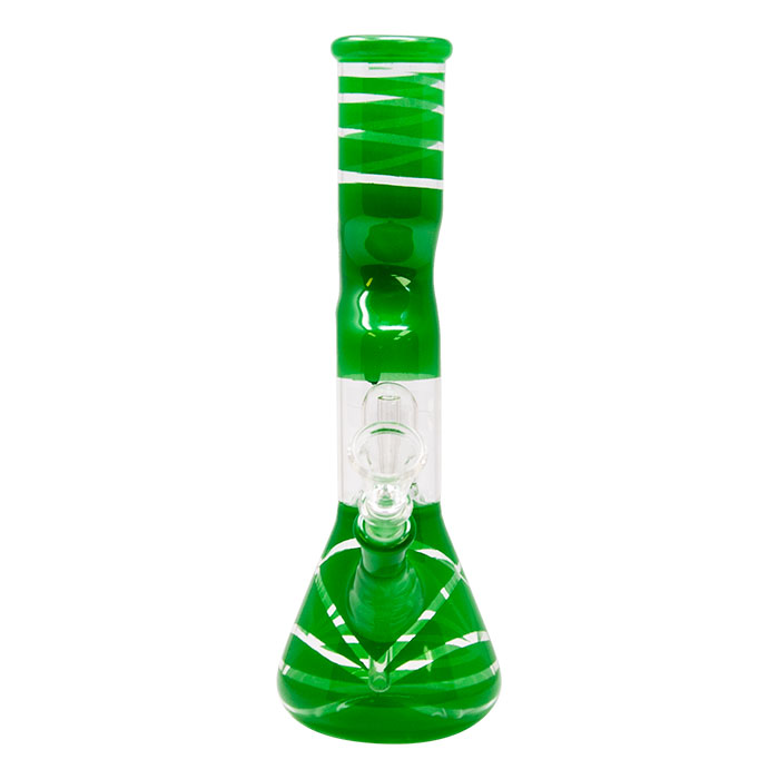 Green Mini Hook Percolated Zong Bong 10 Inches