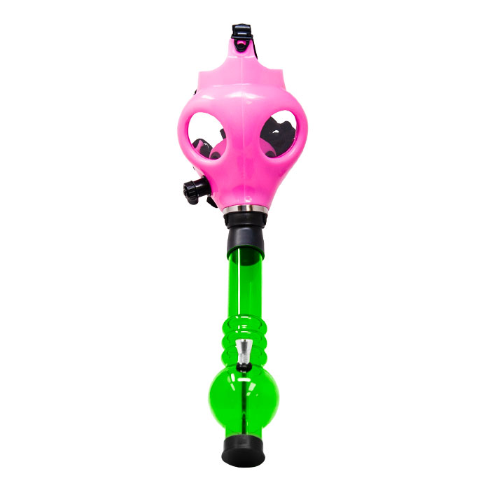Pink Glow In Dark Gas Mask Bong