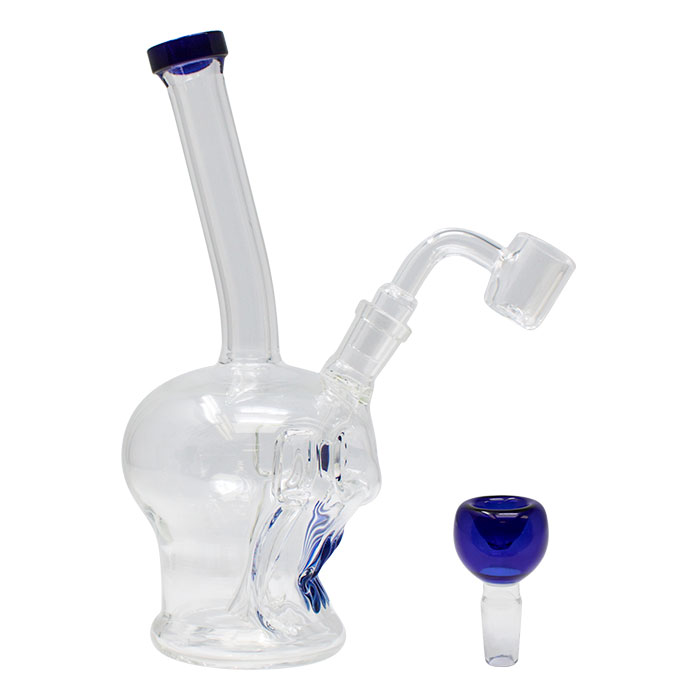 Blue Colored Skull Bong 7 Inches with Banger