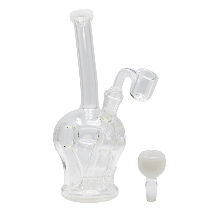 White Colored Skull Bong 7 Inches with Banger