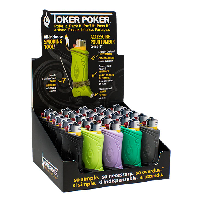 Toker Poker Clipper Lighter Sleeve, Assorted Colors