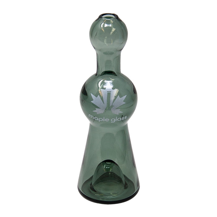 Maple Glass Grey Cobalt Glass Chillum Pipe 4 Inches