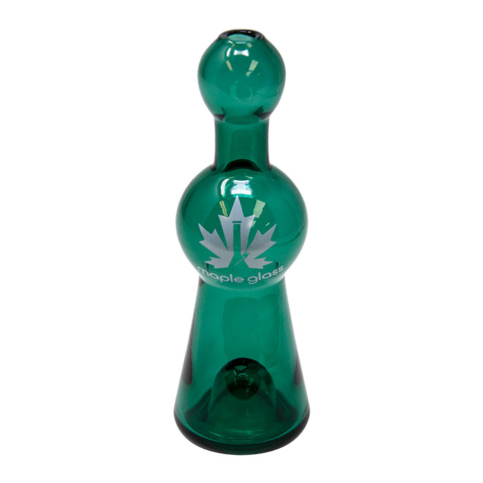 Maple Glass Teal Green Cobalt Glass Chillum Pipe 4 Inches