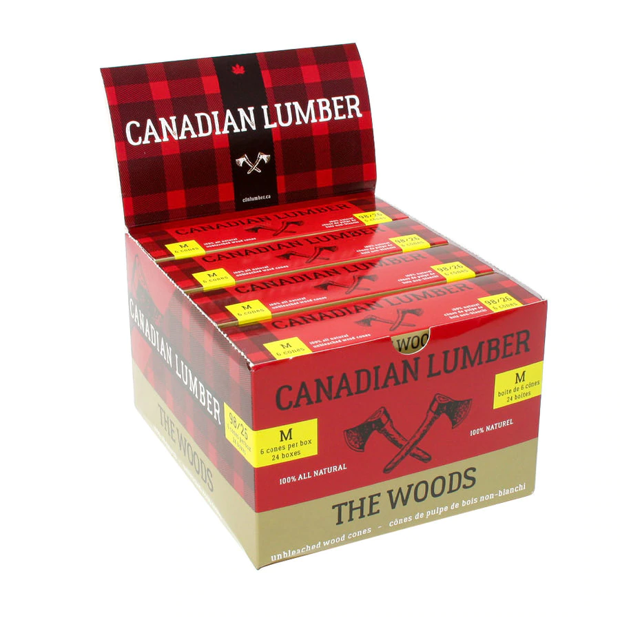 Canadian Lumber 1.25 The Woods Pre-Rolled Cones Display Of 24