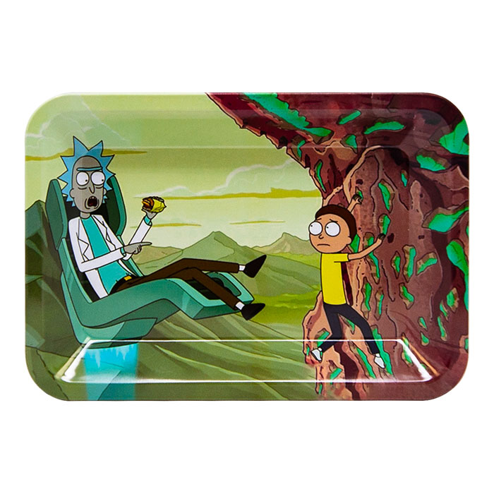 Rick And Morty Burger Small Rolling Tray With Magnetic Lid