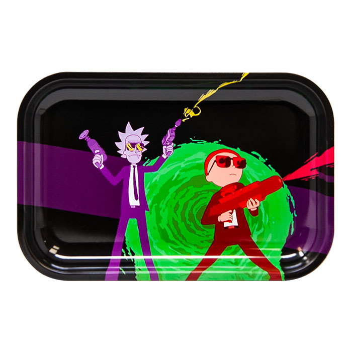 Rick And Morty Battle Medium Rolling Tray With Magnetic Lid