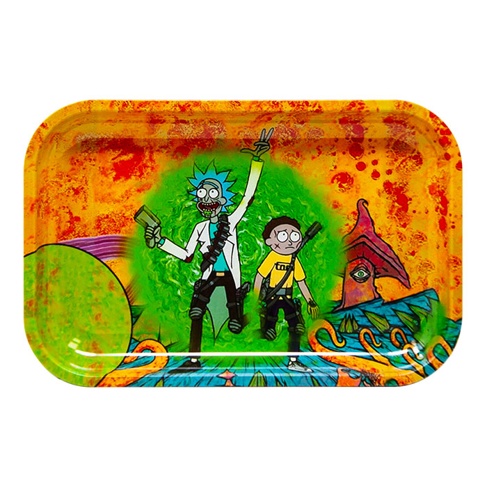 Rick And Morty Guns Medium Rolling Tray With Magnetic Lid